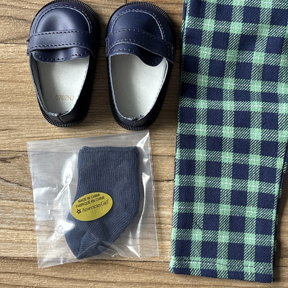 American Girl Doll Janie and Jack Tartan Plaid Logan Holiday Boy Outfit NEW NIB - Picture 5 of 6